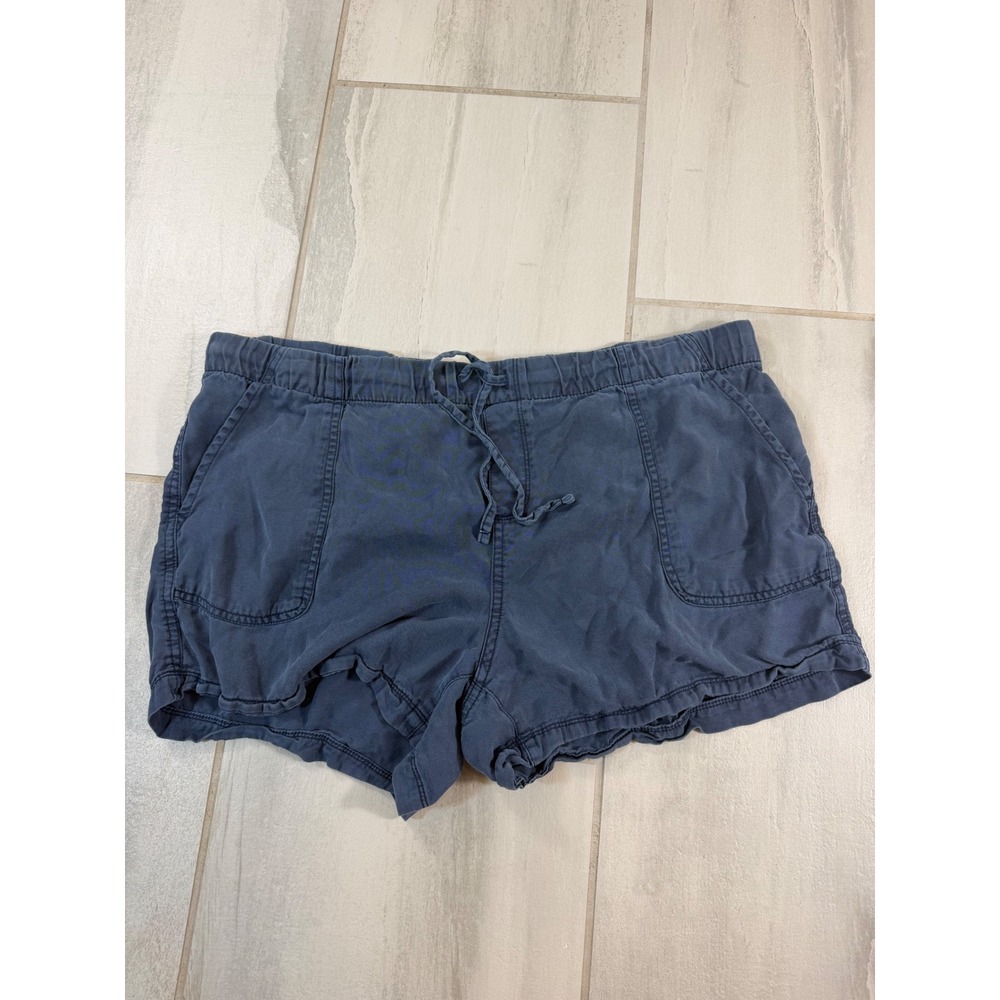 Gap Womens Blue 100% Lyocell Drawstring Elastic Waist Utility Shorts Size L